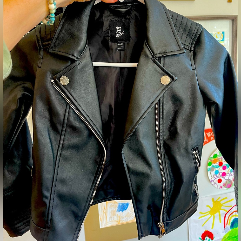 Kids Art Black Motorcycle jacket size 6